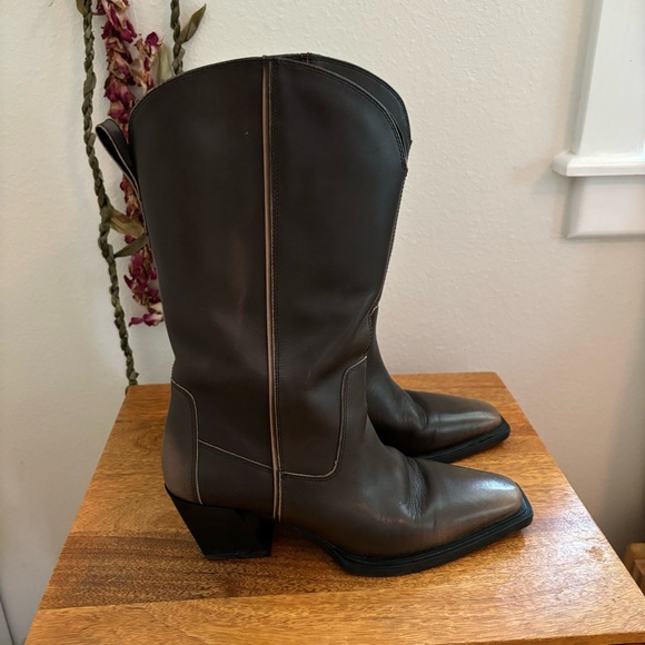 Vagabond Alina Tall Boots in Brown Brush-off Leather Sz 38 - Picture 11 of 14